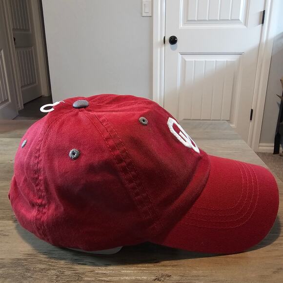 Oklahoma University Strapback Hat Cap Red Gray OU Boomer Sooners NCAA SEC Preppy - Picture 8 of 11